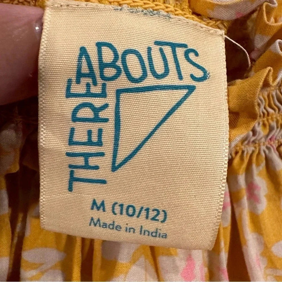 There Abouts Girls Yellow Floral Smocked Neckline Size 10/12 - Picture 6 of 8